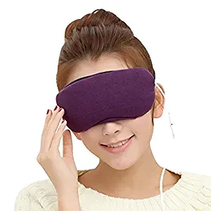 CORALTEA Heated Eye Mask Electric Heating Hot Steam Compress Aromatherapy Cartoon Animal Eye Cover[USB Charging Head](purple)