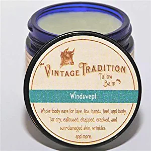 Vintage Tradition Windswept Tallow Balm, 100% Grass-Fed, 2 Fl Oz"The Whole Food of Skin Care"