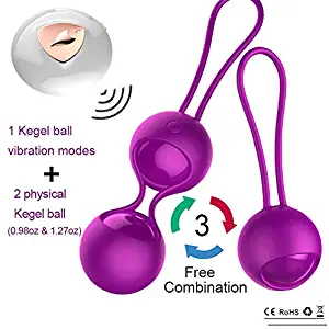 2 in 1 Kegel Exercise Weights Kit Ben Wa Balls Kegel Balls for Women Beginners, Silicone Wireless Remote Control Massager Rechargeable & Waterproof, Bladder Control & Pelvic Floor Exercises