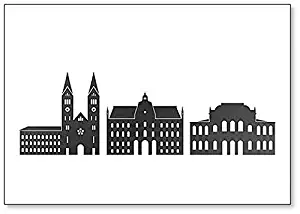 Slovenian Architecture on White Background Fridge Magnet