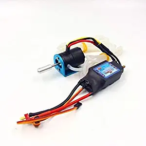 RC Boat 3536 1700KV Brushless Motor with 125A ESC Power System Combo Water Cooling Waterproof (T Connector for ESC)