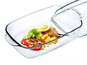 Simax Clear Rectangular Glass Casserole | With Lid, Heat, Cold and Shock Proof, Made in Europe, 8 Quart