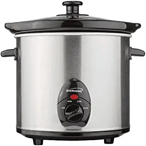 Brentwood SC-130S 3Qt Slow Cooker Stainless Steel Body