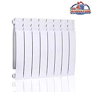 Mr Radiator Wall Mount Radiator Heater for Water, Bimetal Die Cast Aluminum Casing, Hot Water Radiator for Home (8 Section)