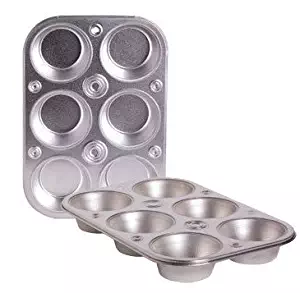 6-cup Metal Muffin / Cupcake Pan Toaster Oven Size - 3 Pack