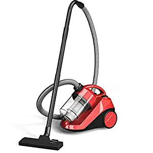 COSTWAY Bagless Canister Vacuum Cleaner, Cyclonic Adjustable Vacuum Cleaner with Washable Filter, Rewind Corded Vacuum for Carpet/Hard Floor