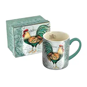 LANG - 14 oz. Ceramic Coffee Mug - "Royal Rooster", Art by Susan Winget - Vintage Rooster Heritage