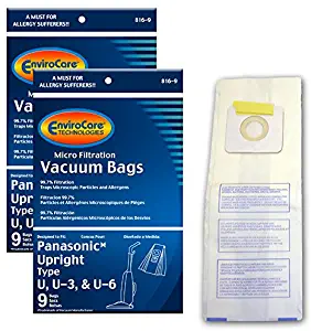 EnviroCare Replacement Vacuum Bags for Panasonic Types U, U-3, U-6-18 Bags