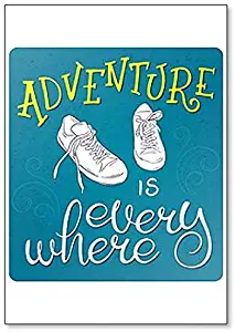 Quote - Adventure Is Everywhere - with Pair of Sneakers Fridge Magnet