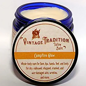 Vintage Tradition Campfire Glow Tallow Balm, 100% Grass-Fed, 2 Fl Oz"The Whole Food of Skin Care"