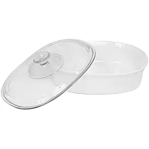 CorningWare 2-1/2-Quart Oval Casserole Dish with Glass Lid