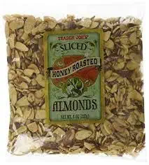 Trader Joe's Honey Roasted Sliced Almonds 8 oz (Pack of 2)