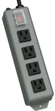 TRIPP LITE UL603CB-6 Waber Industrial Power Strip 4 Outlet 6' Cord, Locking Switch Cover