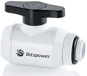 Bitspower Deluxe White Mini Valve Rotary G1/4"& Inner G14 with Black Handle