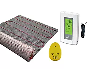20 Sqft Mat, Electric Radiant Floor Heat Heating System with Aube Digital Floor Sensing Thermostat