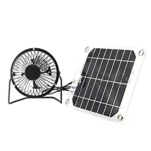 Solar Fan 5W 4 inch Free Energy Green Energy Power Ventilator for Greenhouse Motorhome House Chicken House Outdoor Home Cooling (Renewed)