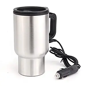 AODEK 12V 450ML Car Coffee Heating Machine Stainless Steel Travel Cup Kettle Outdoor Coffee Heated Mug Motor Hot Water Heater Maker (Capacity : 450ml, Size : One size)