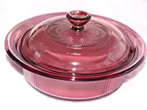 VISION VISIONS CORNING CRANBERRY 750ML 24 OZ. CASSEROLE DISH WITH LID