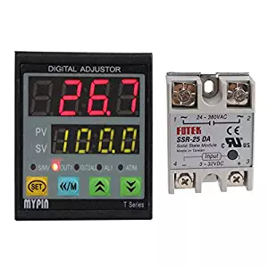 MYPIN® Universal Digital TD4-SNR PID Temperature Controller with Relay DIN /16 SSR-25DA,Dual Display for F/C,7 Output Combinations,Accuracy: 0.2%