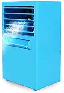 Mini Portable Air Conditioner Fan Mini Desktop Quiet Personal Desktop Fan Mini Evaporative Air Circulator Radiator Humidifier,Blue