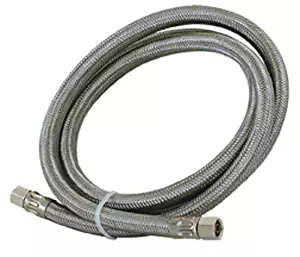 Eastman 48392 Flexible Stainless Steel Braided Ice Maker Connector with Brass Nuts, 1/4-Inch Comp X 1/4-Inch Comp, 25-Feet