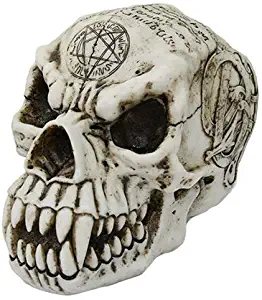PTC 7.25 Inch Werewolf Engraved Skeleton Skull Resin Statue Figurine