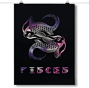Inspired Posters - Cosmic Zodiac - Pisces Decorative Wall Art Poster - Modern Home Decor - Motivational Posters - UV Print 24 x 36 Poster