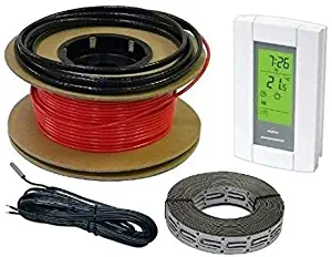 HeatTech 40 sqft Warming Cable Set, Electric Radiant In-Floor Heating Cable Warming System, 120V, 160ft long, with Digital 7-day Programmable Floor Sensing Thermostat