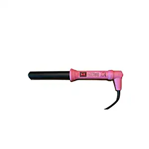 Le Angelique 1 Inch Curling Iron Wand with Glove and 2 Clips Set - 450F Instant Heat 25mm Ceramic Coating Dual Voltage Professional Hair Curler for Beach Waves, Short & Long Curls - Pink Zebra