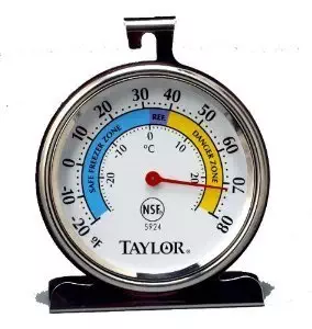 Taylor 5924 Classic Stainless Steel Freezer Refrigerator Thermometer