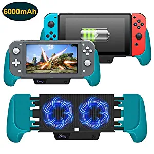 Cooling Charging Grip for Nintendo Switch & Switch Lite, 4 in 1 Accessories Works as Fan, Charger, Grip and Foldable Stand for Nintendo Switch Lite and Nintendo Switch (Blue)