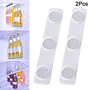 LuffyBin-2pcs Bottle Jar Hanger Holder Magnet Refrigerator Fridge Durable Beer Storage Loft Organizer - Fridge Holder Lamp Bottle Box Rack Bottle Holder & Bottle Wine Chandelier Be