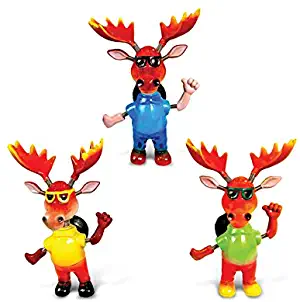 Puzzled Cool Moose Refrigerator Bobble Magnet (Set of 3)