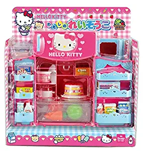 Cute Hello Kitty Refrigerator & Microwave with Various Foods & Other Products