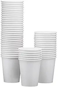 NYHI 100-Pack 8 oz White Paper Disposable Cups – Hot/Cold Beverage Drinking Cup for Water, Juice, Coffee or Tea – Ideal for Water Coolers, Party, or Coffee On the Go’