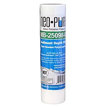 Neo-Pure MB-25098-10 9-7/8" Polypropylene Sediment Depth Filter 10 Mic - 50-Pack
