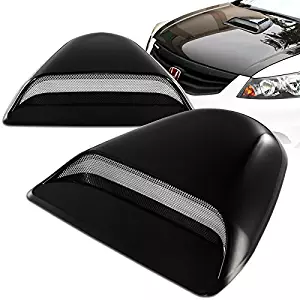 Mega Racer Universal JDM Style Decorative Hood Scoop Smoke Black Sport Racing Air Flow Intake Vent Cover Auto