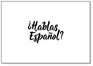 Do You Speak Spanish. Hablas Espanol? Calligraphy Illustration Fridge Magnet