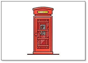 London Phone Booth on White Illustration Fridge Magnet