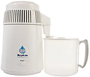 Megahome Water Distiller, White Enamel, Plastic Collection