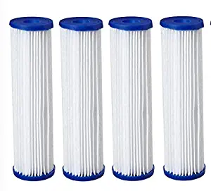 4 Pack- Polyester Pleated Sediment Water Filter 4.5" x 20" | 10 micron | SPF-45-2010