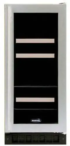 4 Bottle Dual Zone Wine Refrigerator Finish: Black Cabinet With Overlay Frame Glass Door, Hinge Location: Left