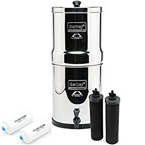 Big Berkey BK4X2 Countertop Water Filter System with 2 Black Berkey Elements and 2 Fluoride Filters