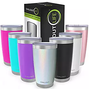 20 oz Stainless Steel Tumbler with Splash Proof Sliding Lid - Premium Quality Double Wall Vacuum Insulated Travel Coffee Mug - Insulated Cup for Hot & Cold Drinks - Sparkle Holographic Tumbler