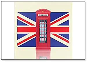 London Red Telephone Booth with United Kingdom Flag Illustration Classic Fridge Magnet