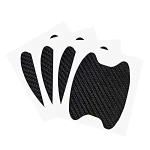 Universal 3D Carbon Fiber Car Door Handle Paint Scratch Protector Sticker Auto Door Handle Scratch Cover Guard Protective Film, 8 Pack