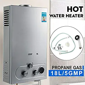 AMEOY Tankless Water Heater 18L 5GPM Lpg Instant Hot Water Boiler Shower for Home