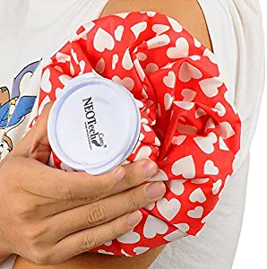 Neotech Care Ice Bag for Injuries, Swelling, Headache, Pain Relief, First Aid - Cold Pack Screw Top Lid - Reusable, Refillable, Flexible & Waterproof Pouch/Bladder Style (11 inch, Heart Design)