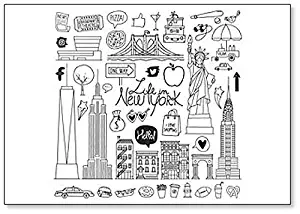 Life in New York Sketch Fridge Magnet