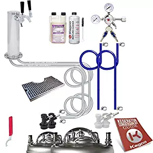 Kegco Ultimate Tower 2 Tap Home Brew Kegerator Kit Ball Lock - No Tank - EBUTCK2-BLCP-NT